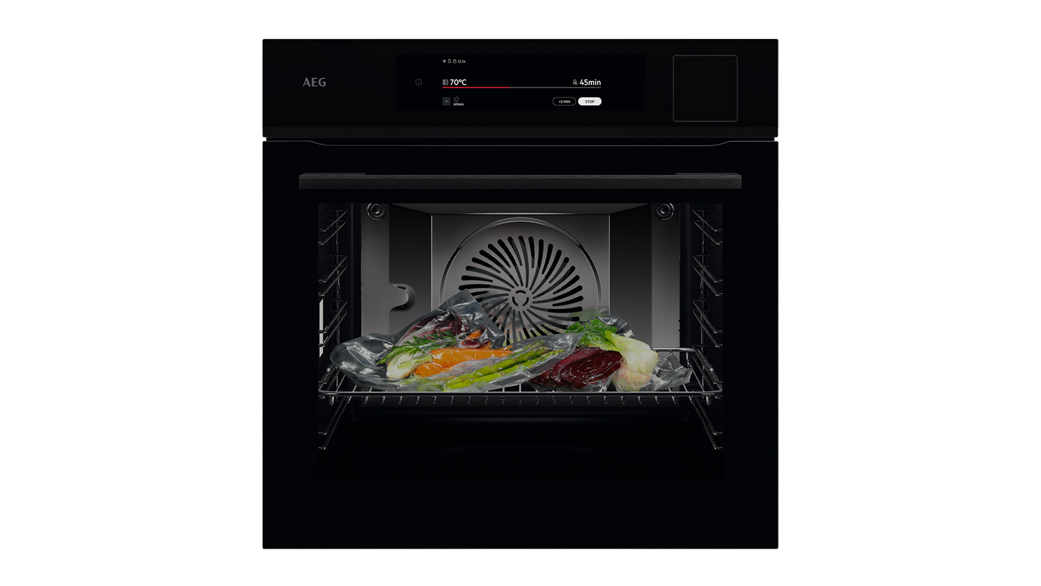 Front view of a steam oven