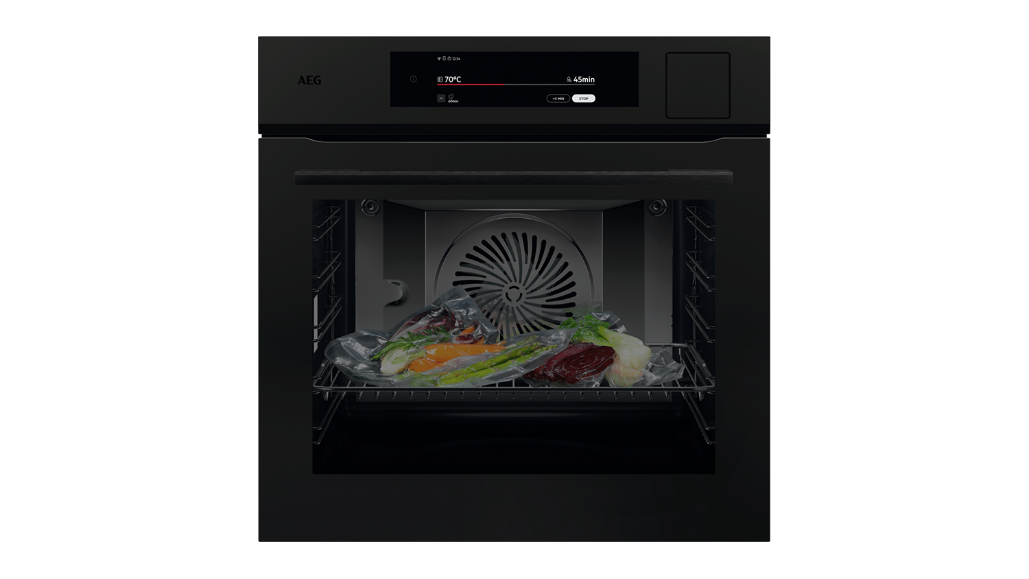 Front view of a steam oven