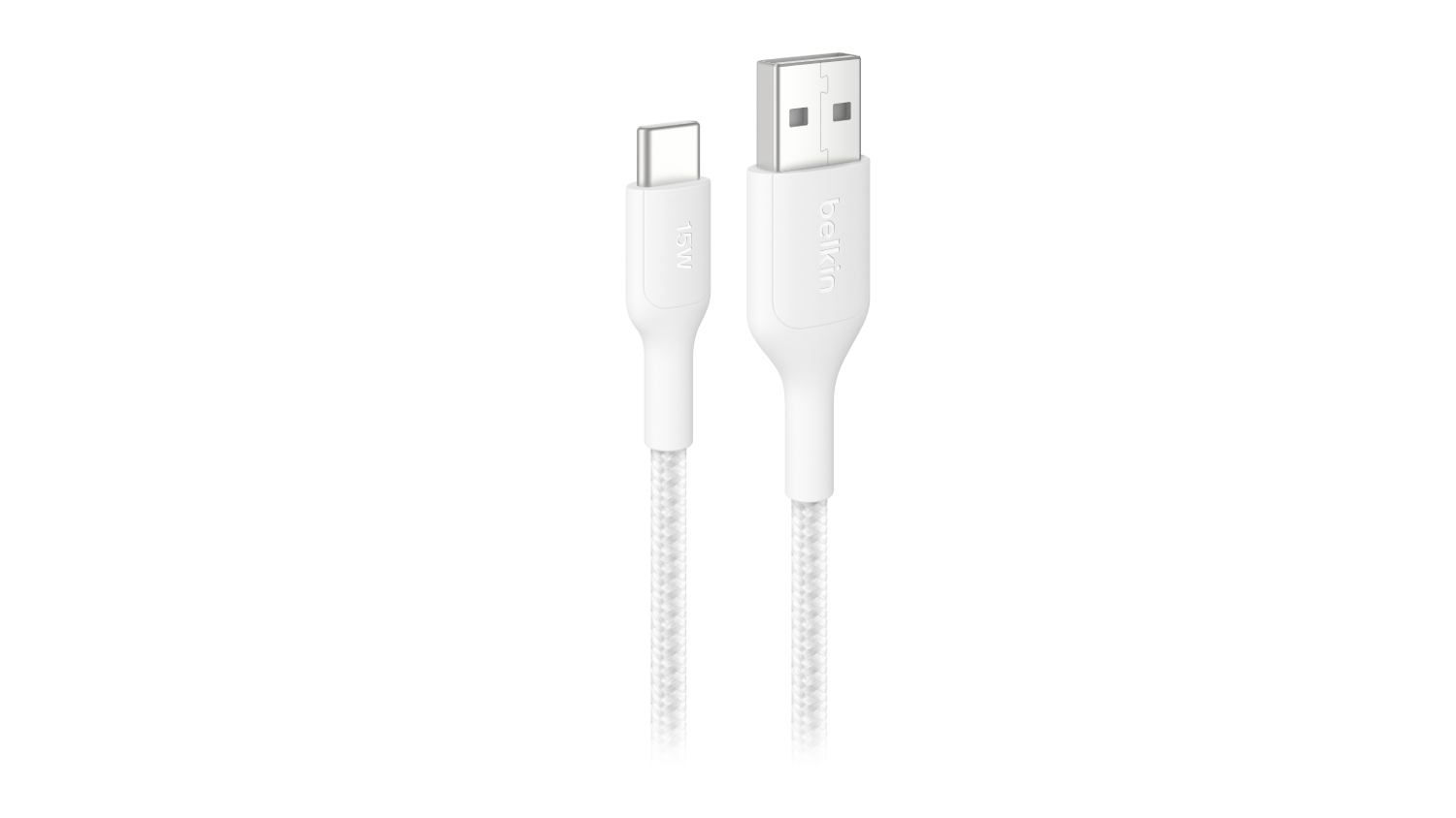 Belkin BoostCharge USB-A to USB-C 15W Braided Cable 2m - White (CAB022fq2MWH)