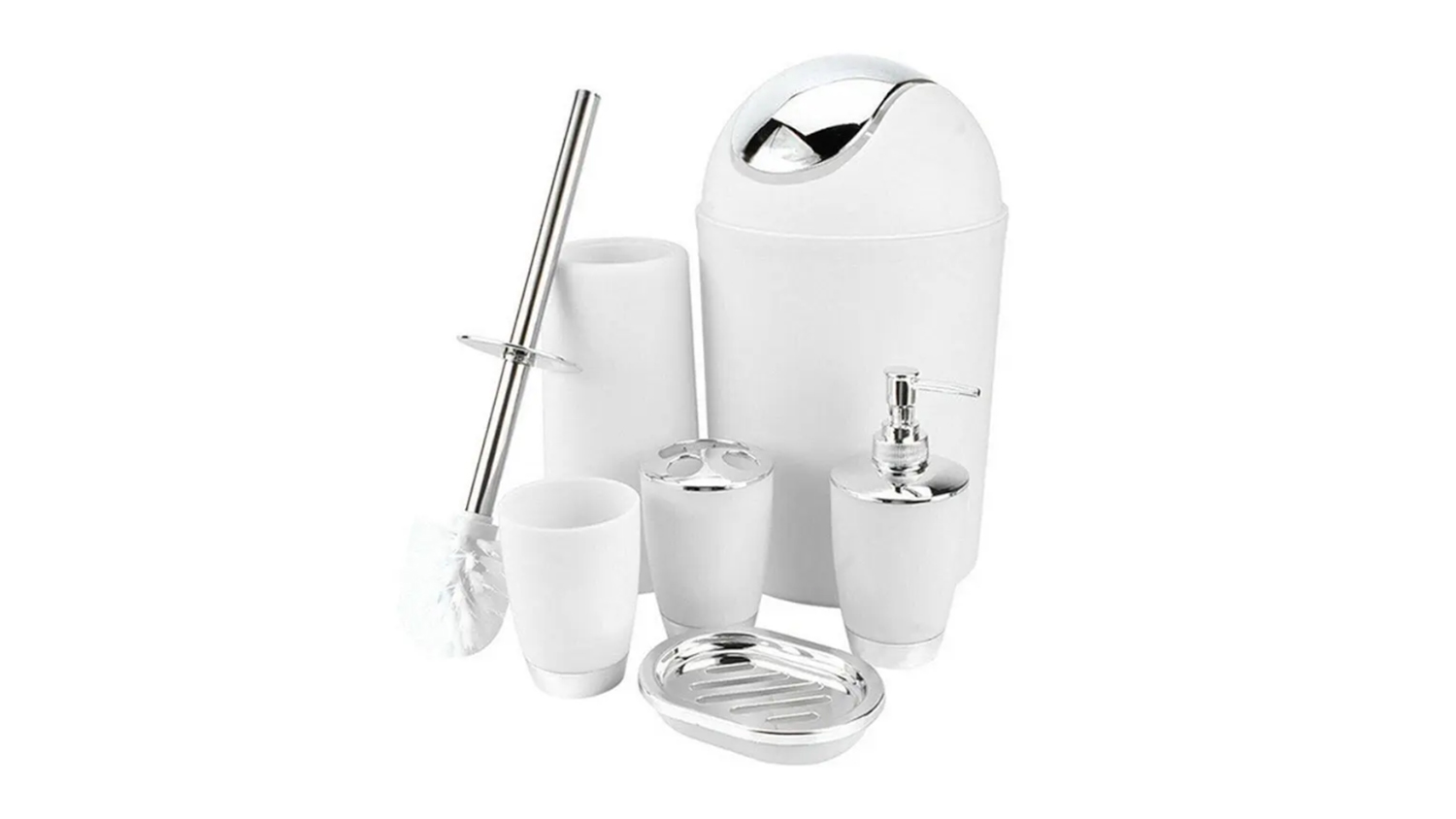 Hod Bathroom Accessory Set 6 Piece - White