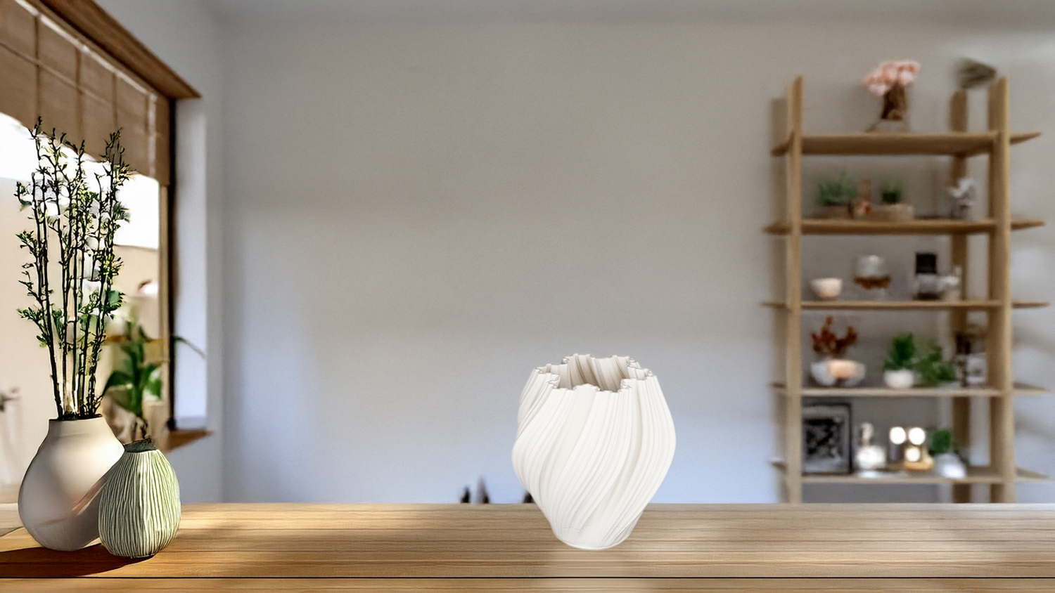 Amelie White Ceramic Vase - Small