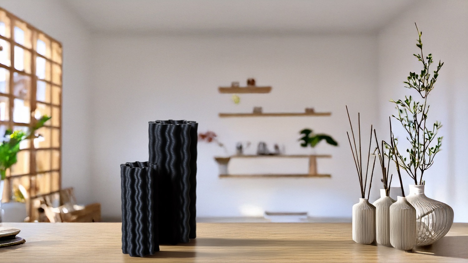 Dante Black Ceramic Vase - Small