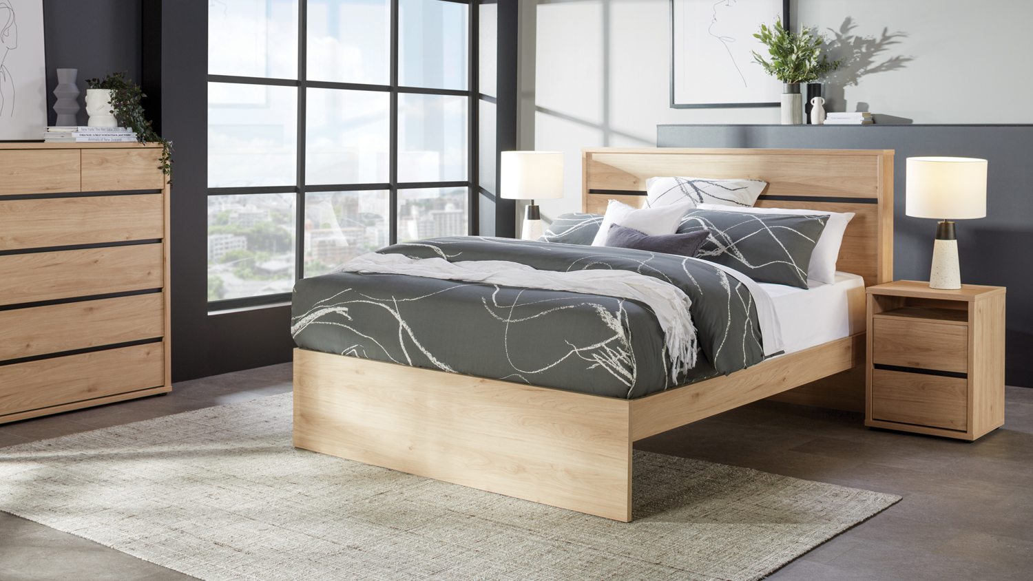 Finn King Headboard - Pale Oak
