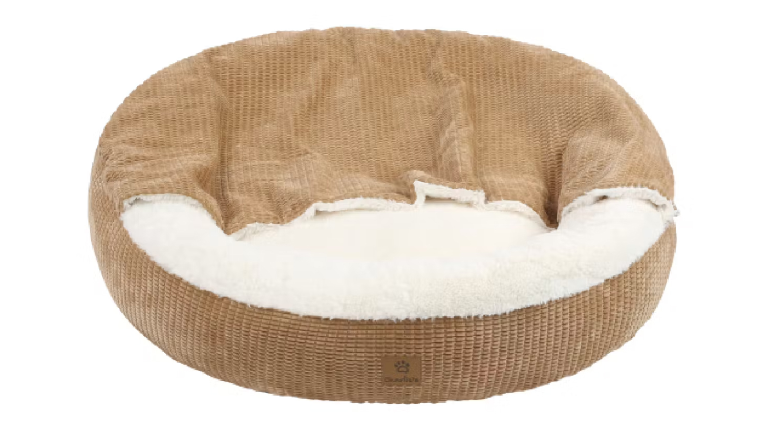 Charlie's "Snookie" Corncob Fabric Pet Bed with Hood Medium - Latte Brown