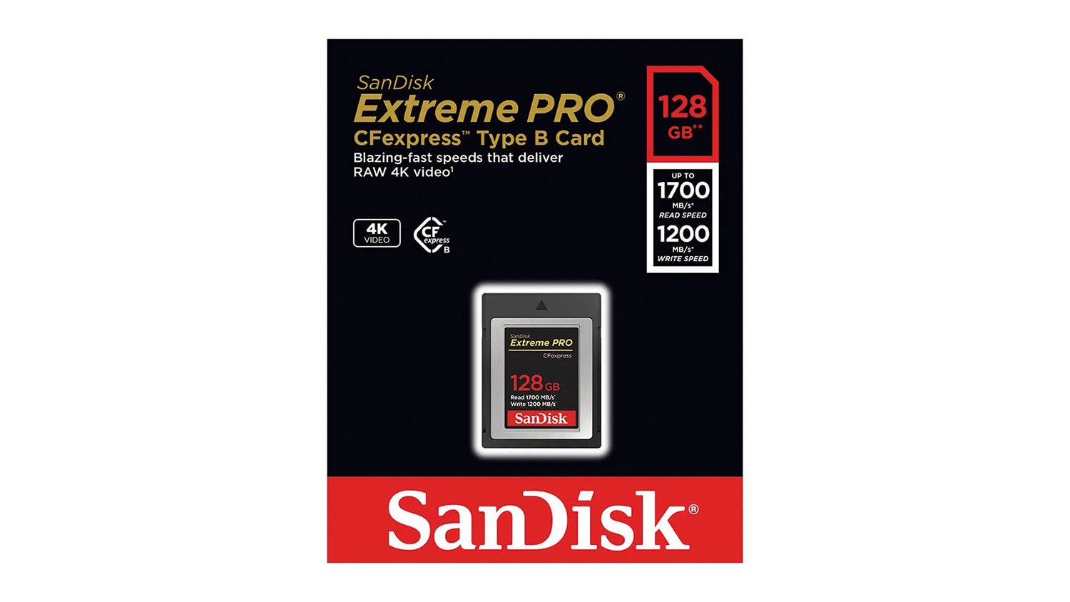 SanDisk Extreme Pro CFexpress Card - 128GB (Read 1700 MB/s)