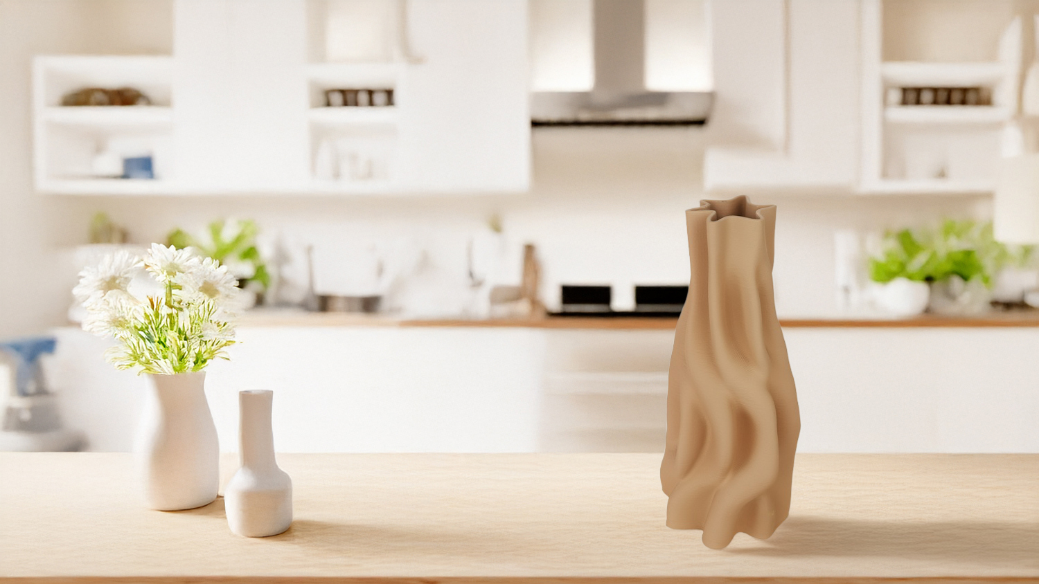 Anouk Beige Ceramic Vase - Large