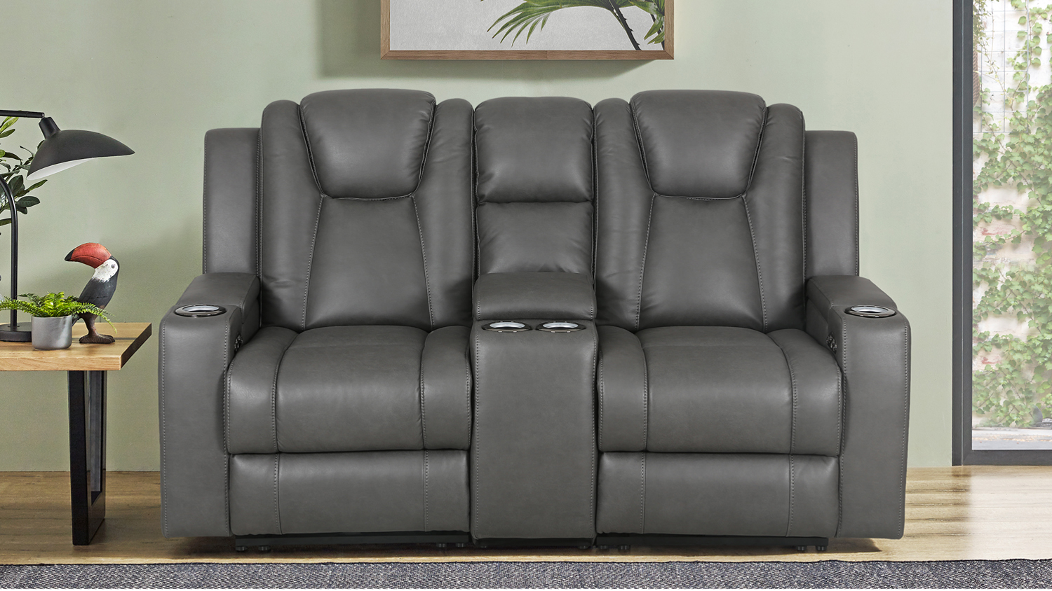 White Haven 2 Seater Superb Fabric Electric Recliner Sofa