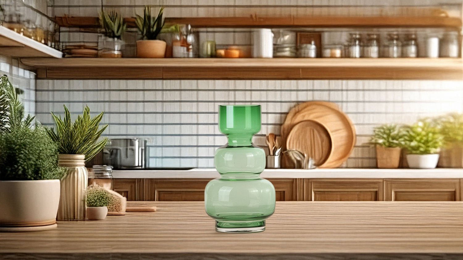 Globe Green Vase - Tall