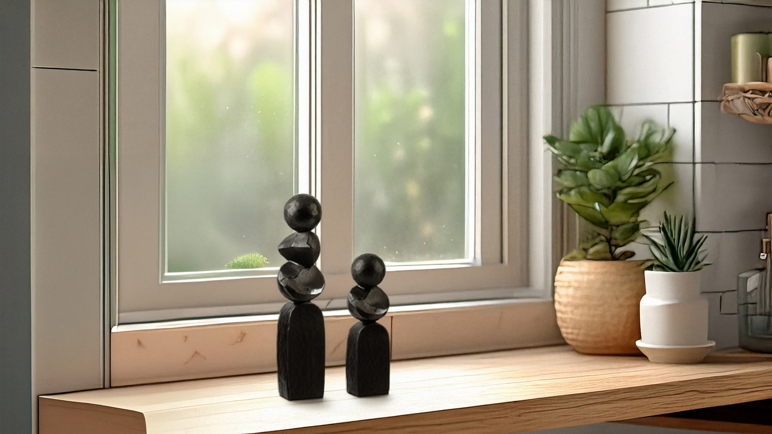 Pillar Black Sculpture - Large