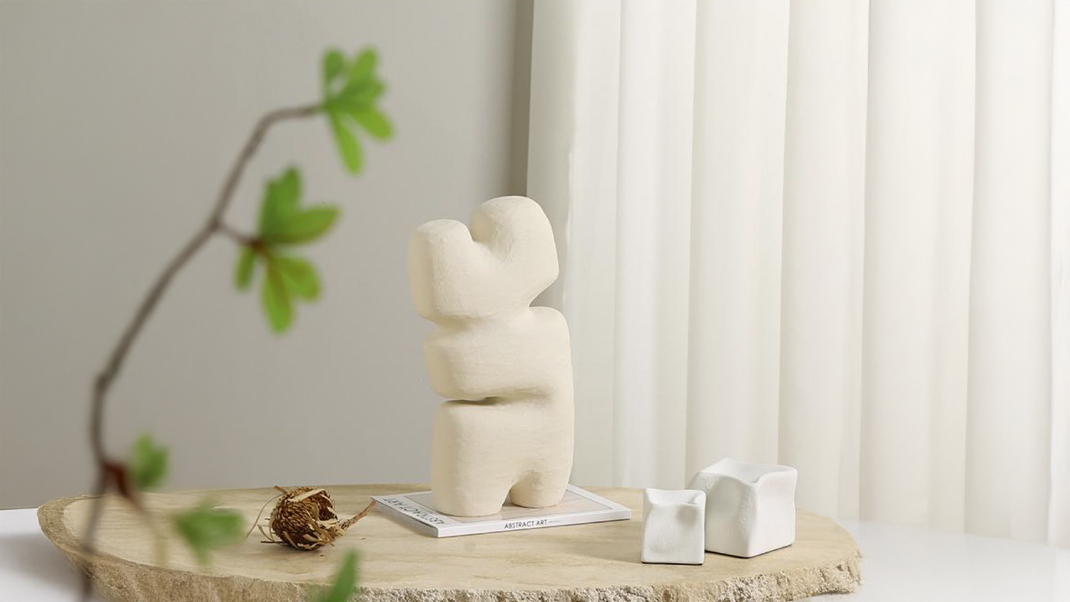 Abstract Beige Block - Large