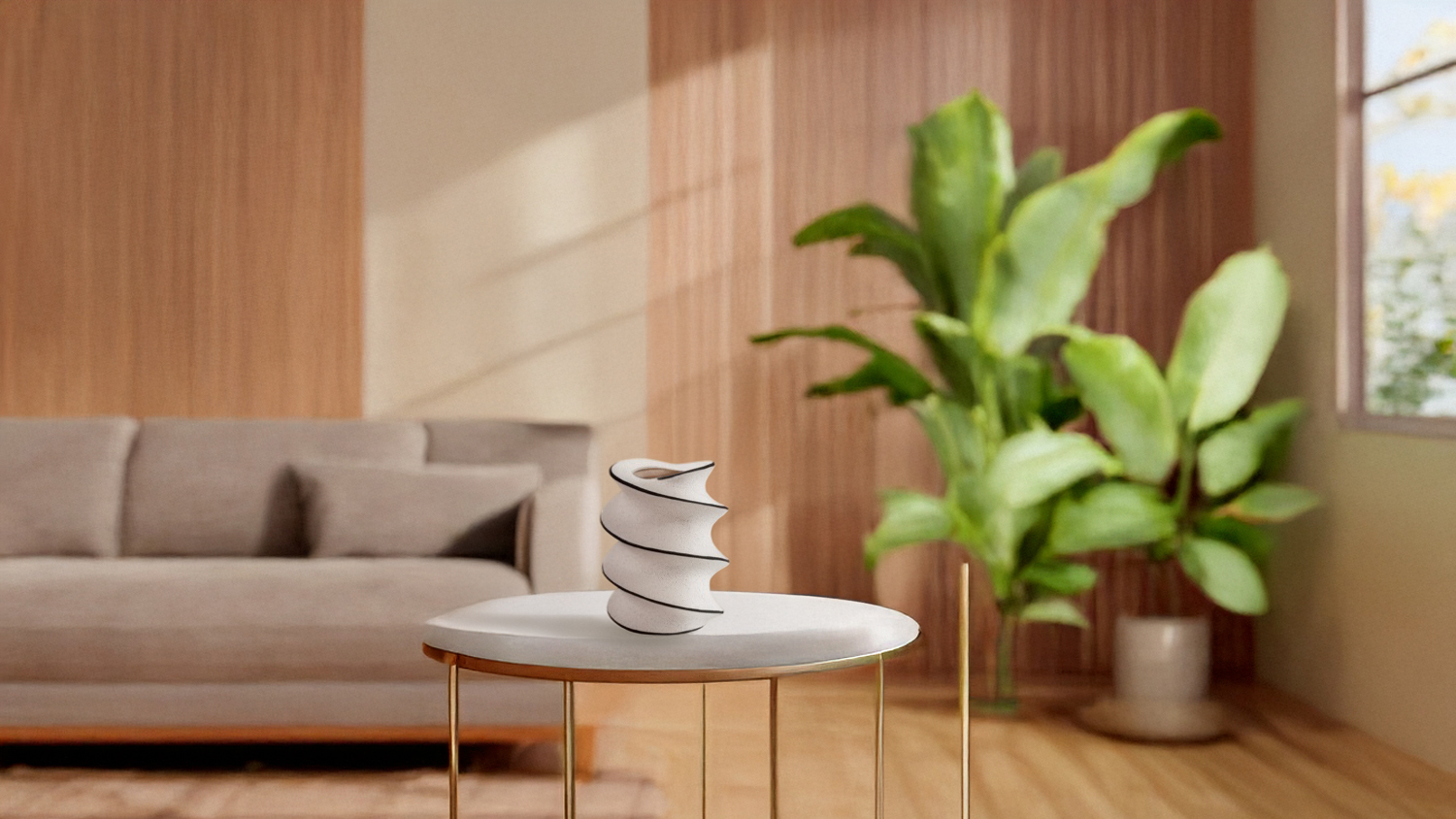 Spiral Design Hand Painted Vase - Small