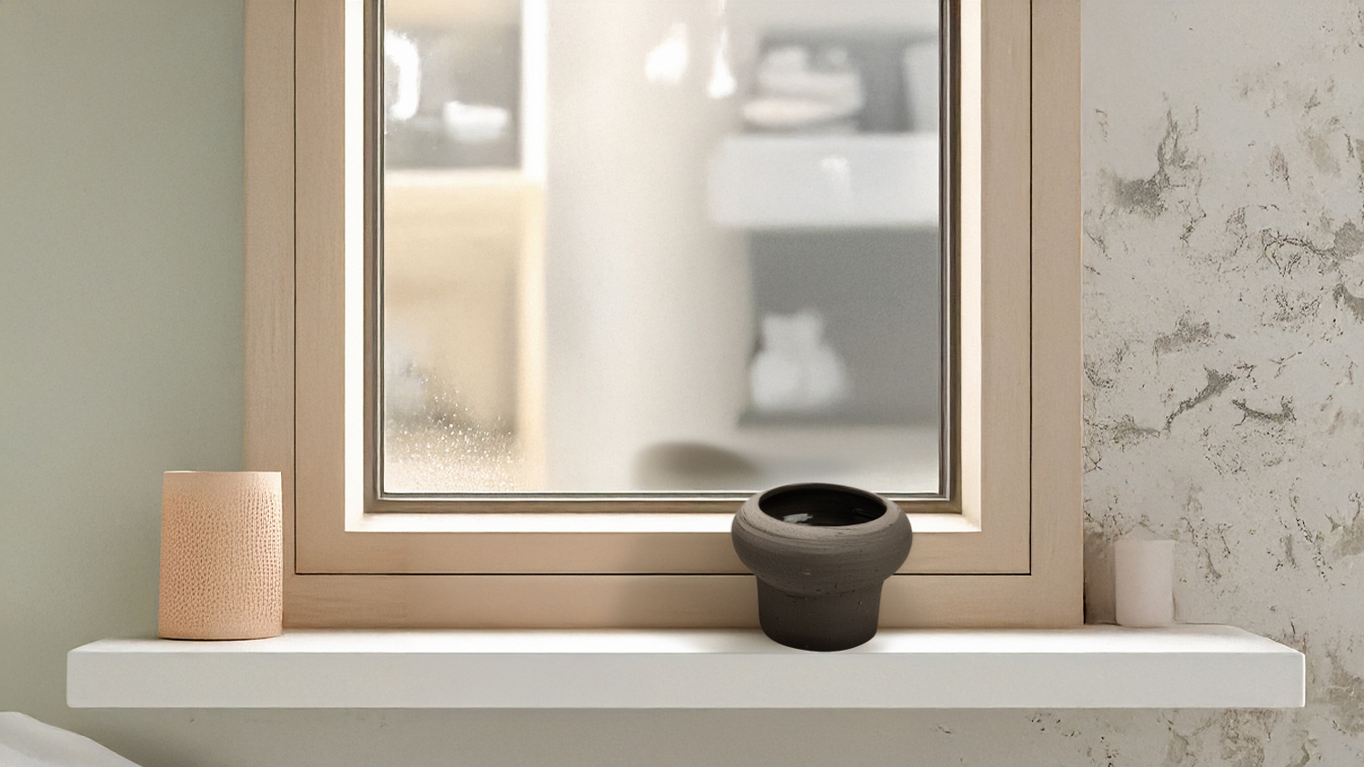 Halo Black Ceramic Planter - Single Rim