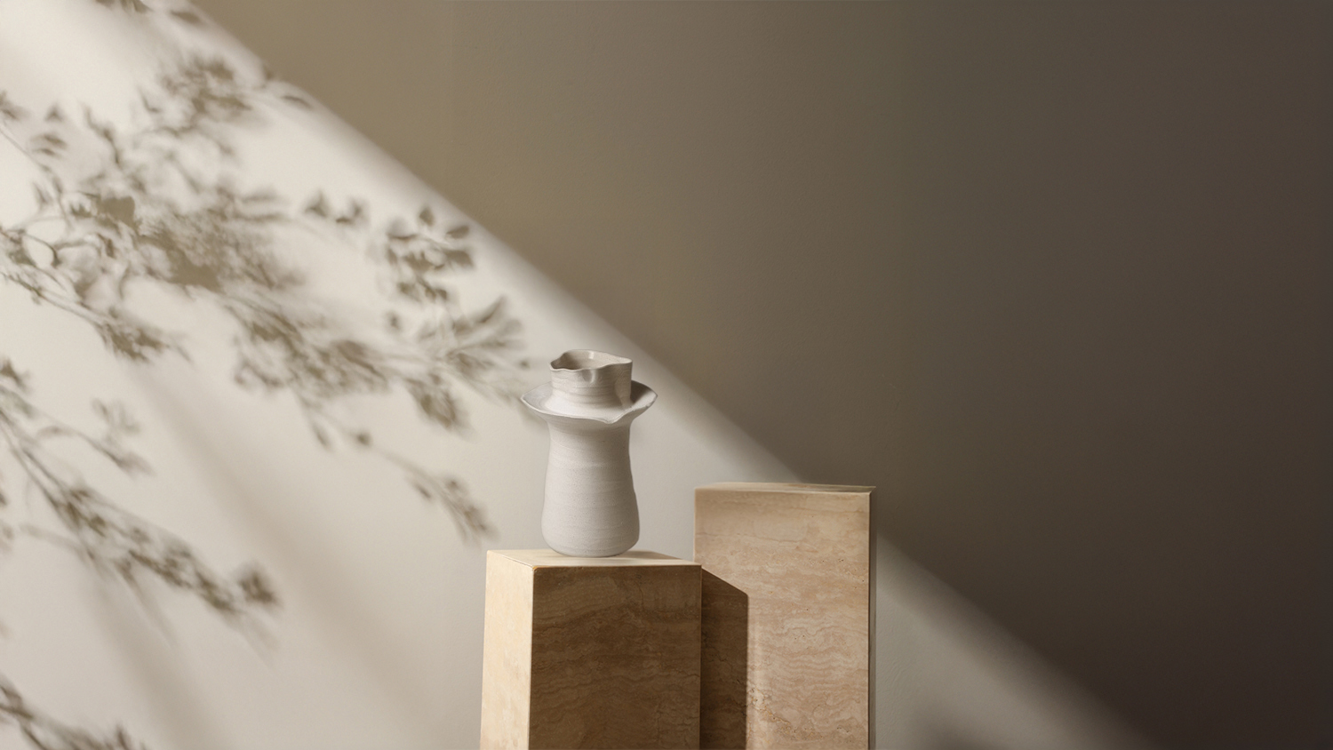 Organic Form Natural Ceramic Vase - Small