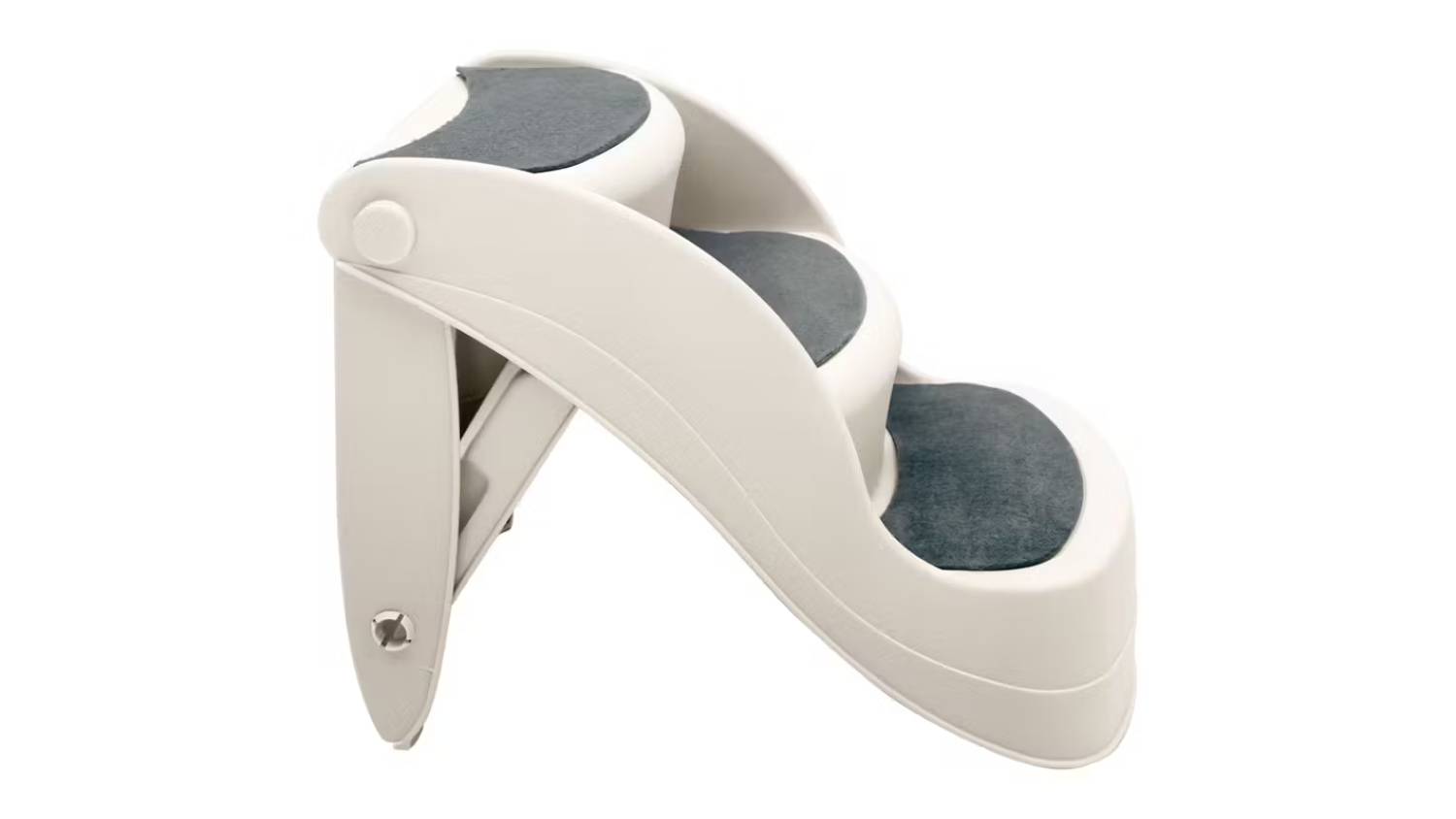 A close-up of the Furtastic foldable pet stairs.