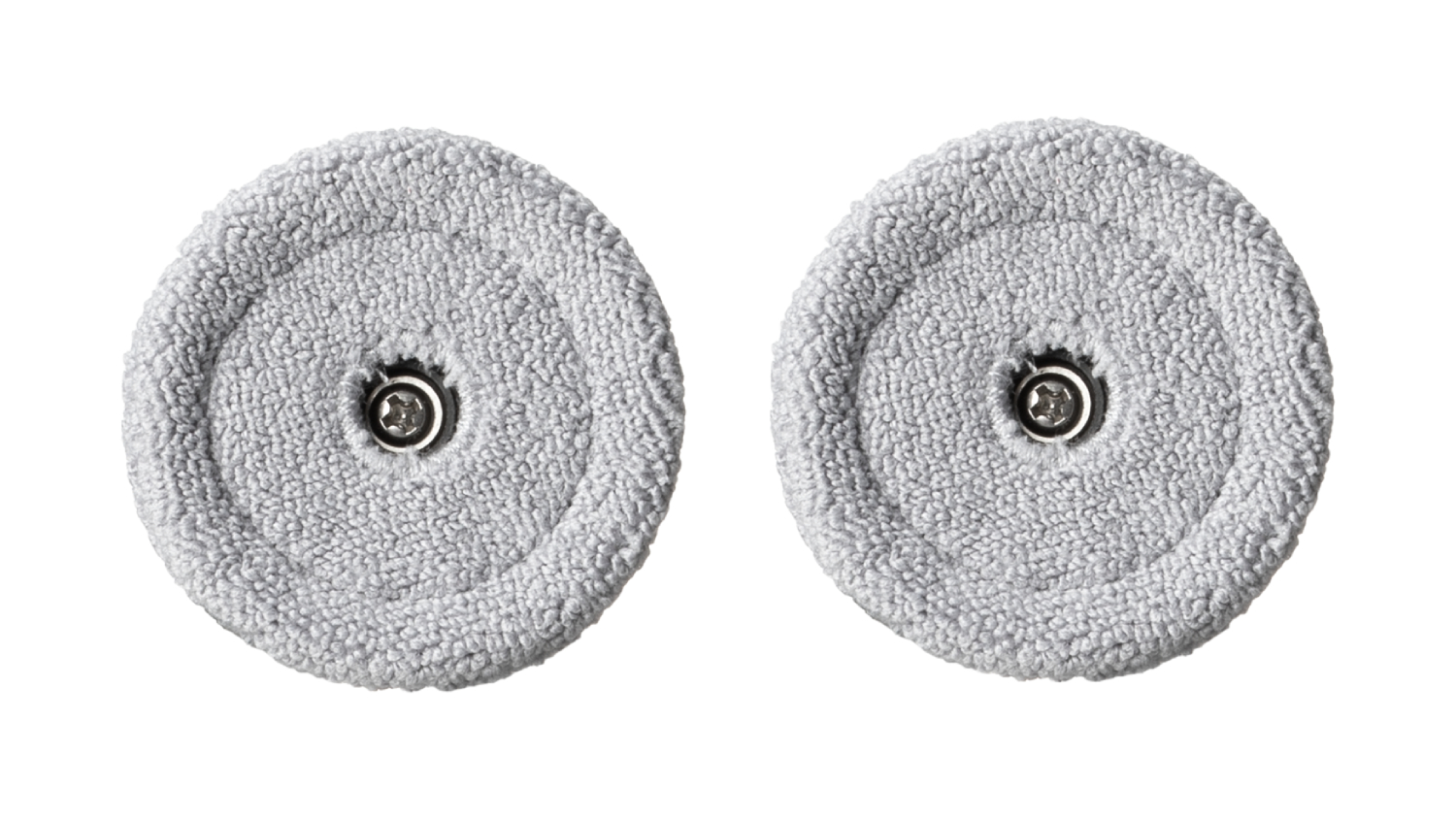 A front view of two mop cloths