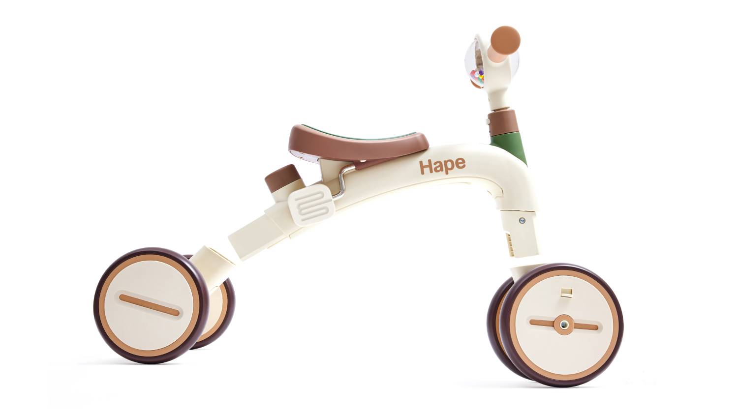 Side view of the Hape guided tricycle.