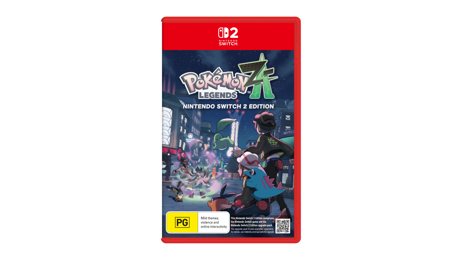 A front view of the Nintendo Switch 2 game case for Pokémon Legends: Z-A.