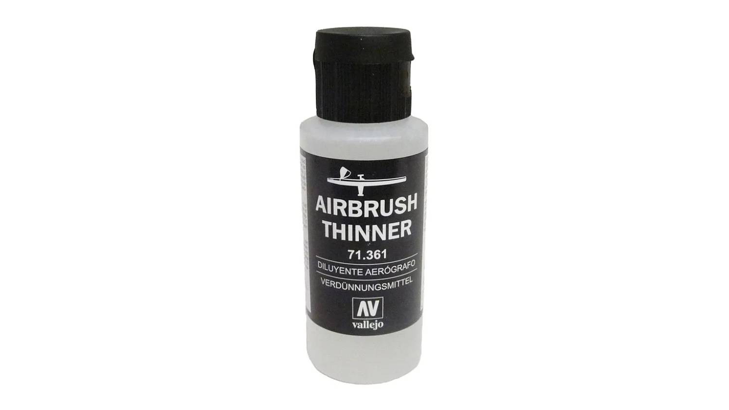 A bottle of Vallejo airbrush paint thinner medium.
