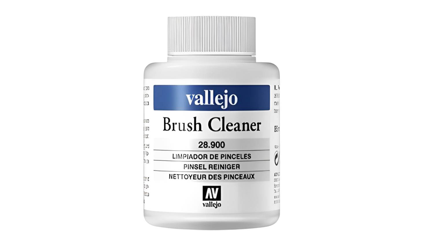 A front view of the Vallejo Brush Cleaner 85ml bottle.