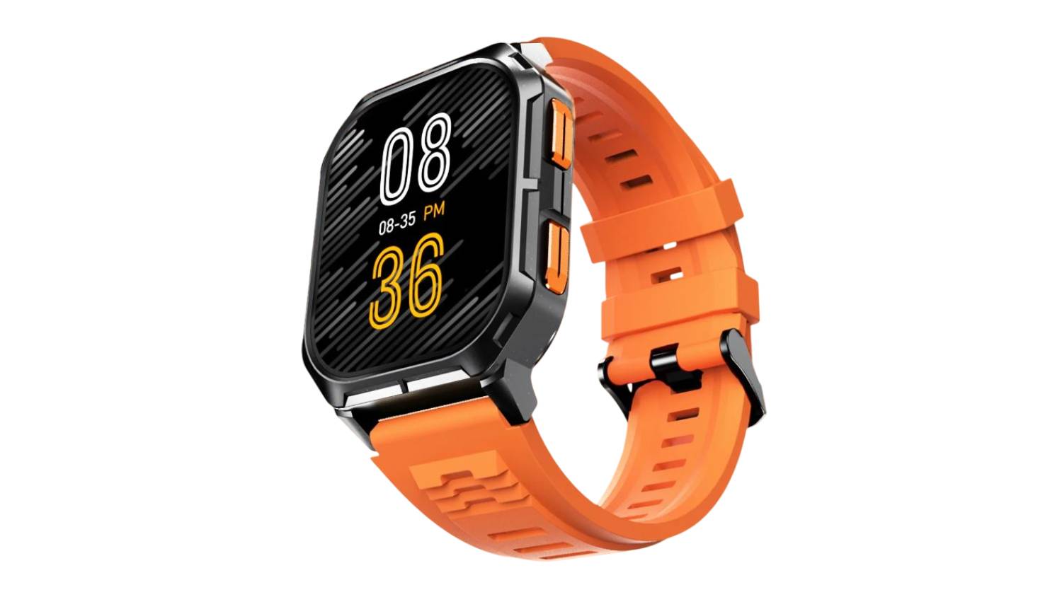 A close-up of orange HiFuture Ultra3 Sports Smartwatch.