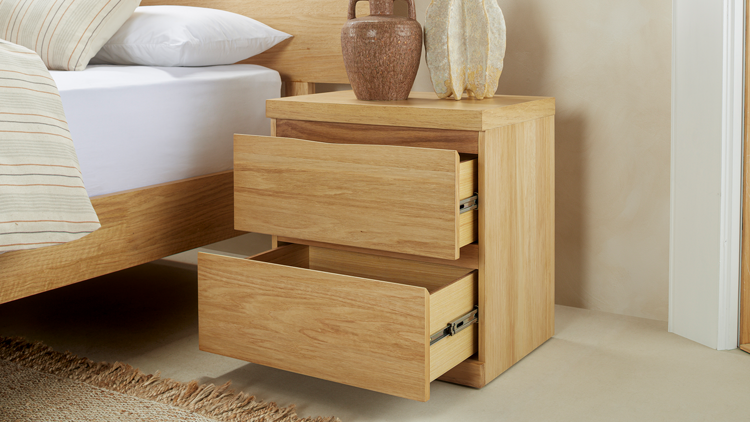 Echo 2 Drawer Bedside Table