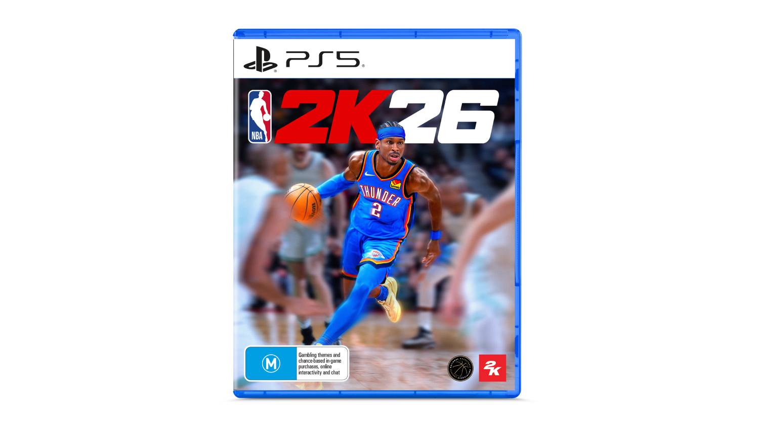 An NBA 2K26 cover with the PS5 and M-rating logos.