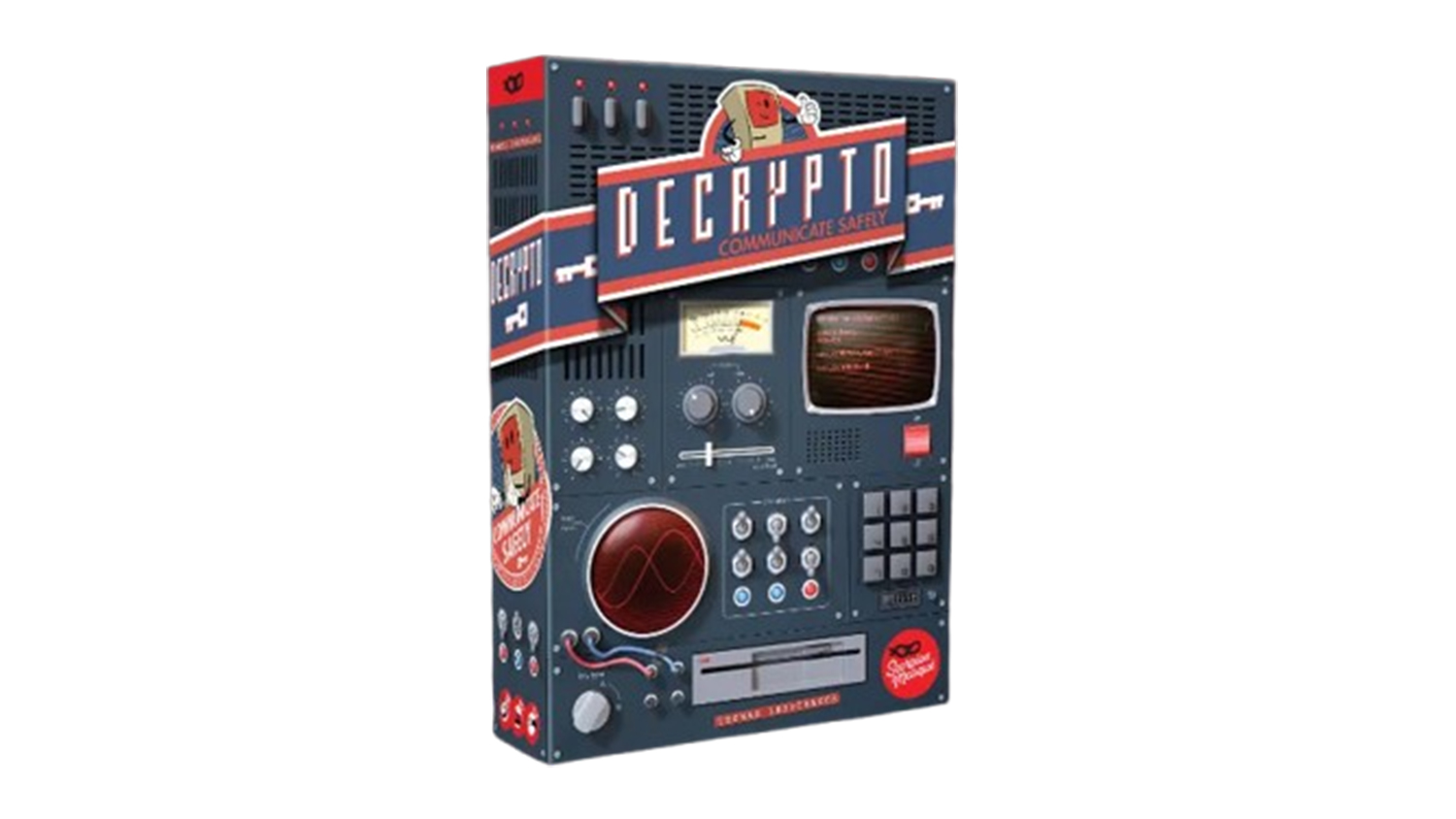 A blue box cover of Decrypto (5th Anniversary Edition) Deduction Board Game