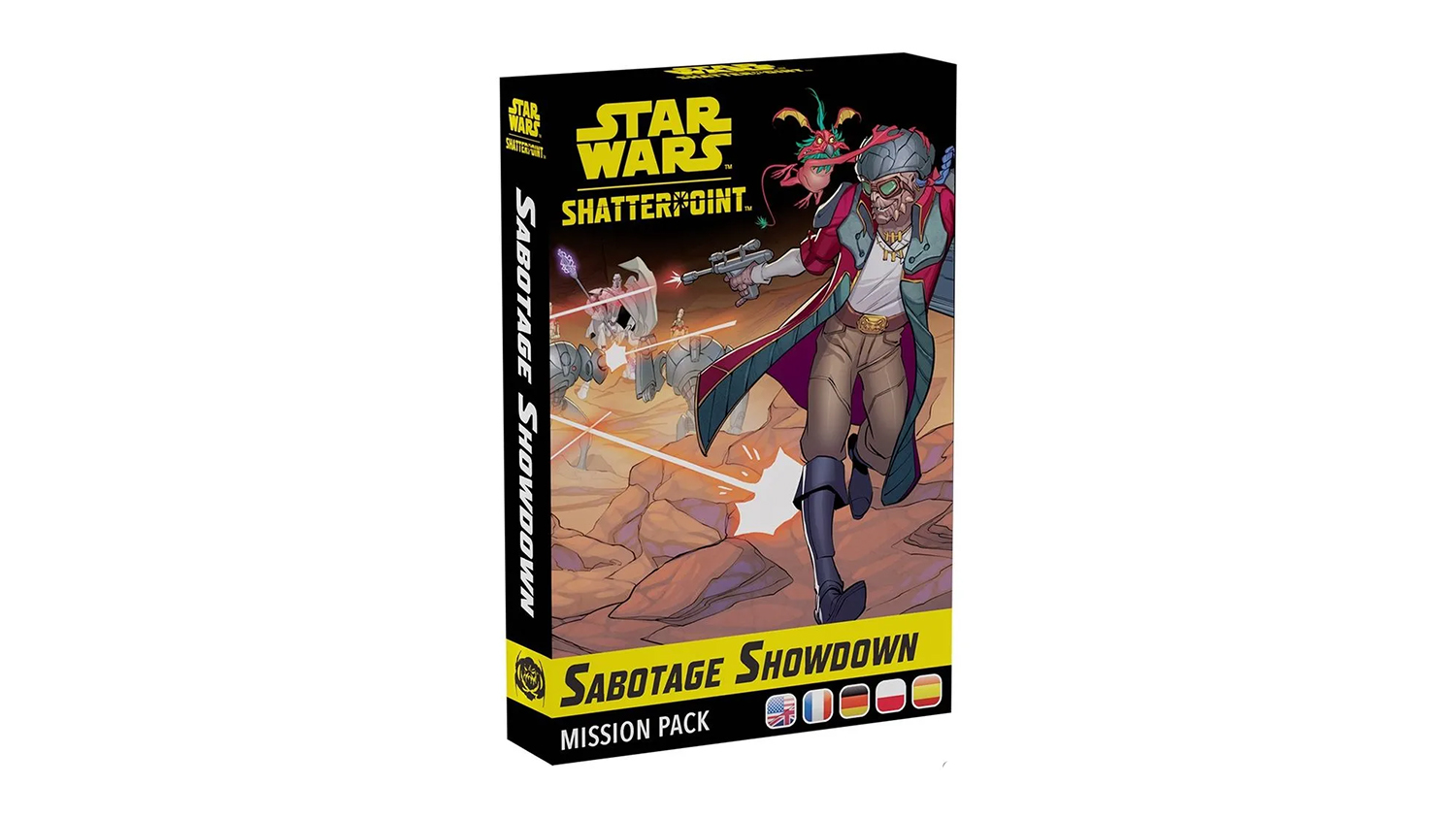 A box cover for Star Wars: Shatterpoint Mission Pack Sabotage Showdown