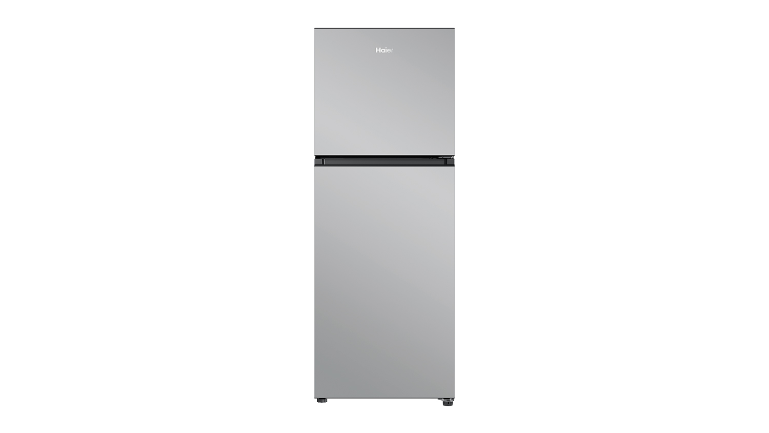 A silver Haier 208L top-mount fridge with freezer