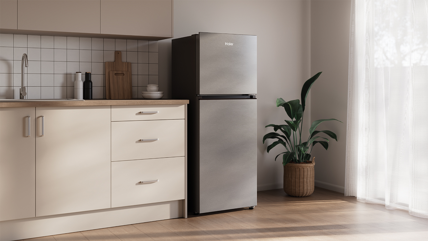 Haier 208L Top Mount Fridge Freezer - Silver (300 Series/ HRF210TS)