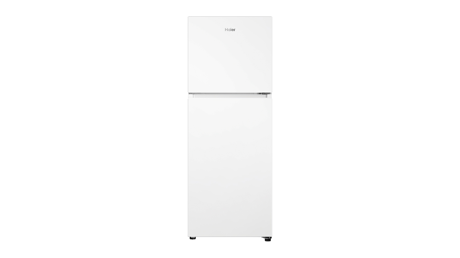 A white Haier 208L top-mount fridge with freezer