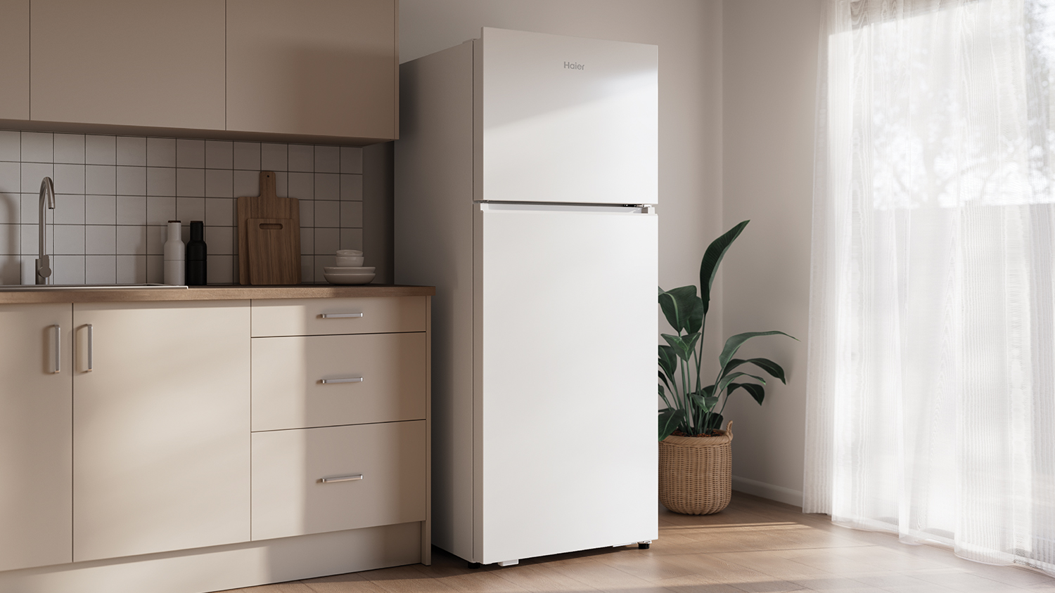 Haier 443L Top Mount Fridge Freezer - White (300 Series/ HRF450TW)