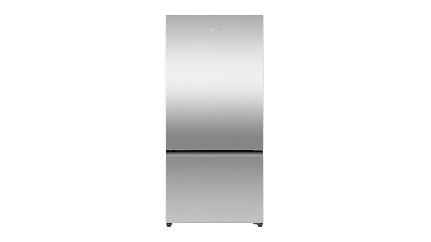 A sleek, stainless steel Fisher & Paykel fridge featuring a bottom freezer drawer