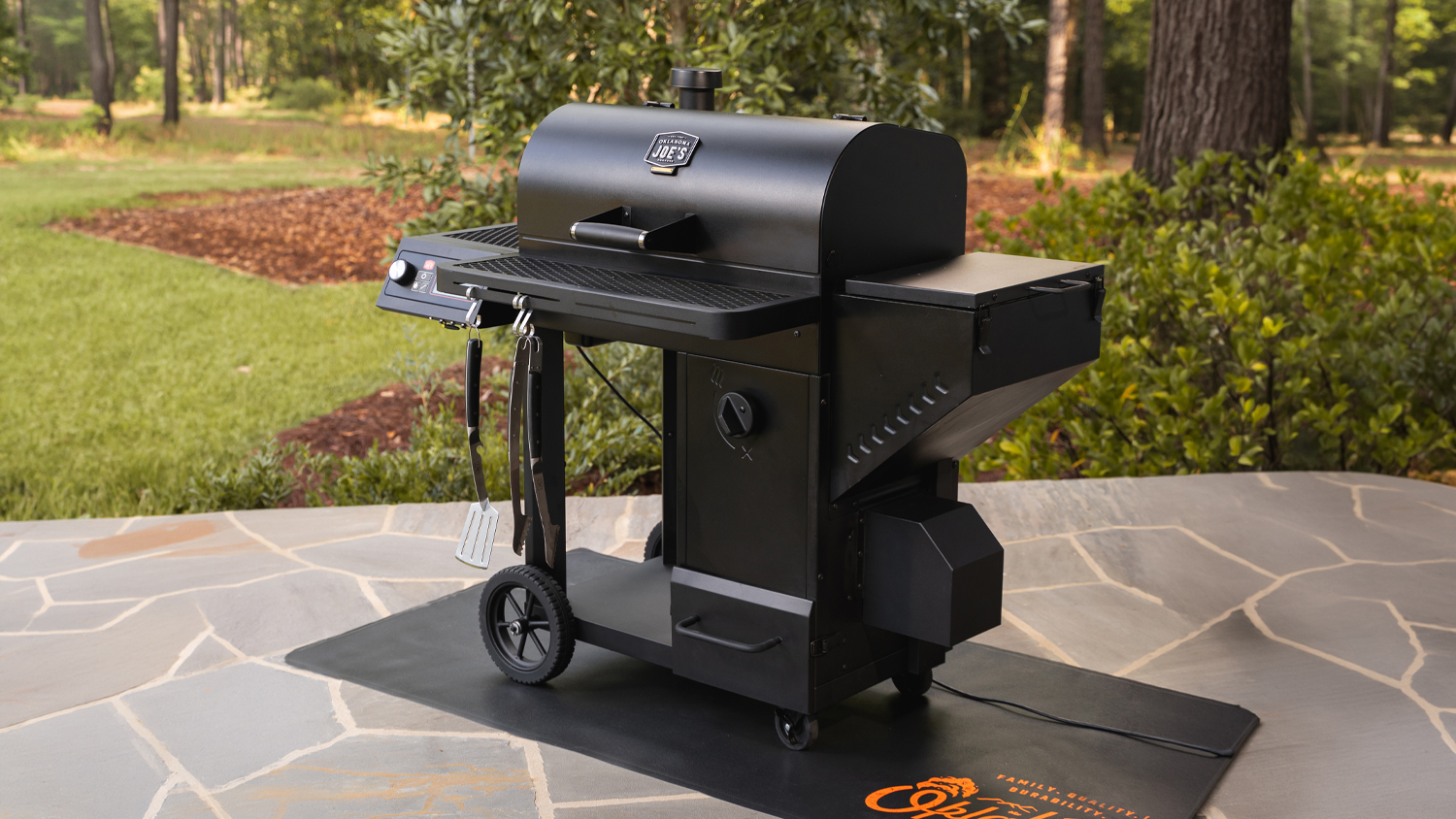 View of the smoker and grill outdoors