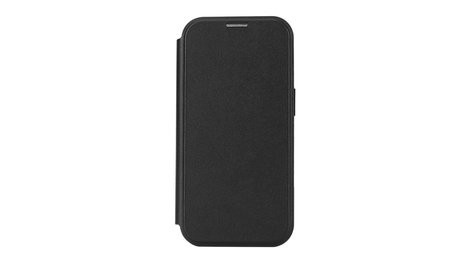 Front view of the Mobling Wallet Case, highlighting its minimalist black cover