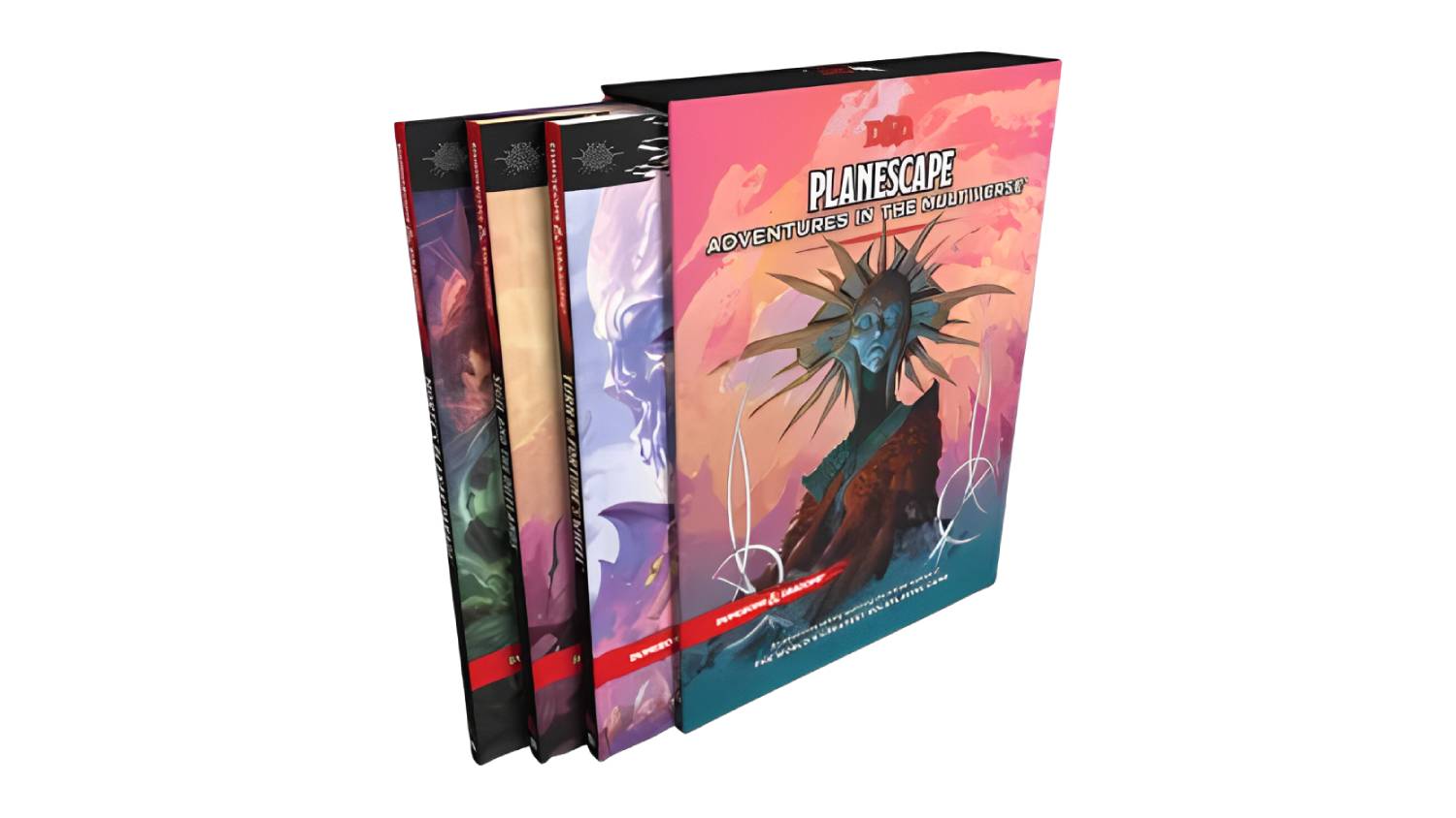 A box of Planescape: Adventures in the Multiverse supplement set