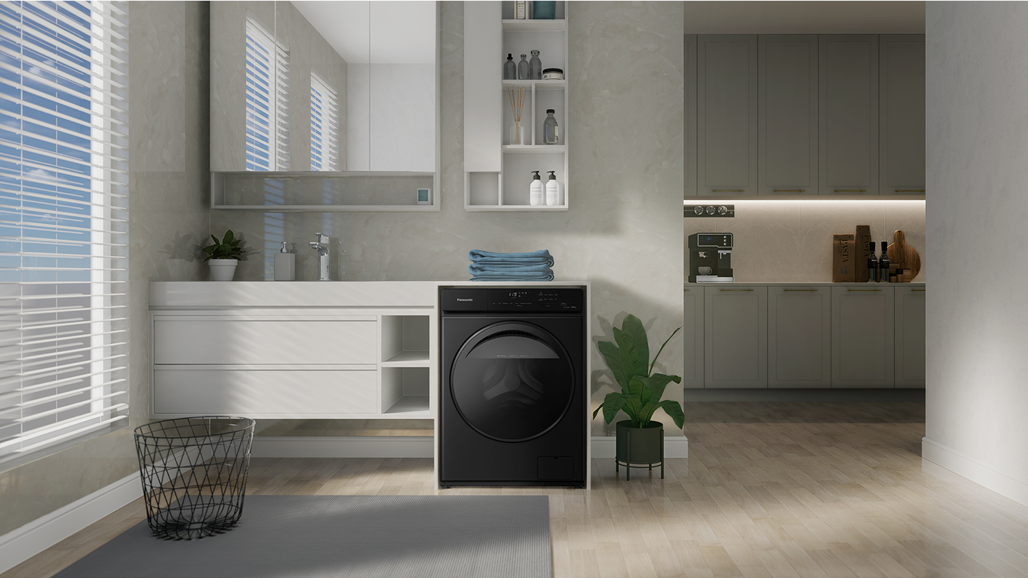 Panasonic 10kg Front Loader Washing Machine - Black (NA-V10FA1BAU)