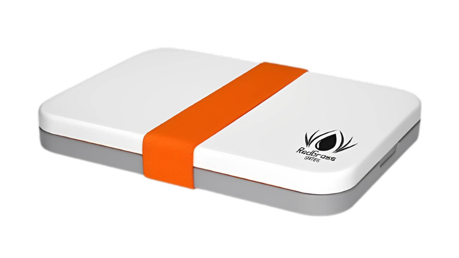 A rectangular box with an orange strap and 'RedGrass’ logo in the top right corner of the packaging