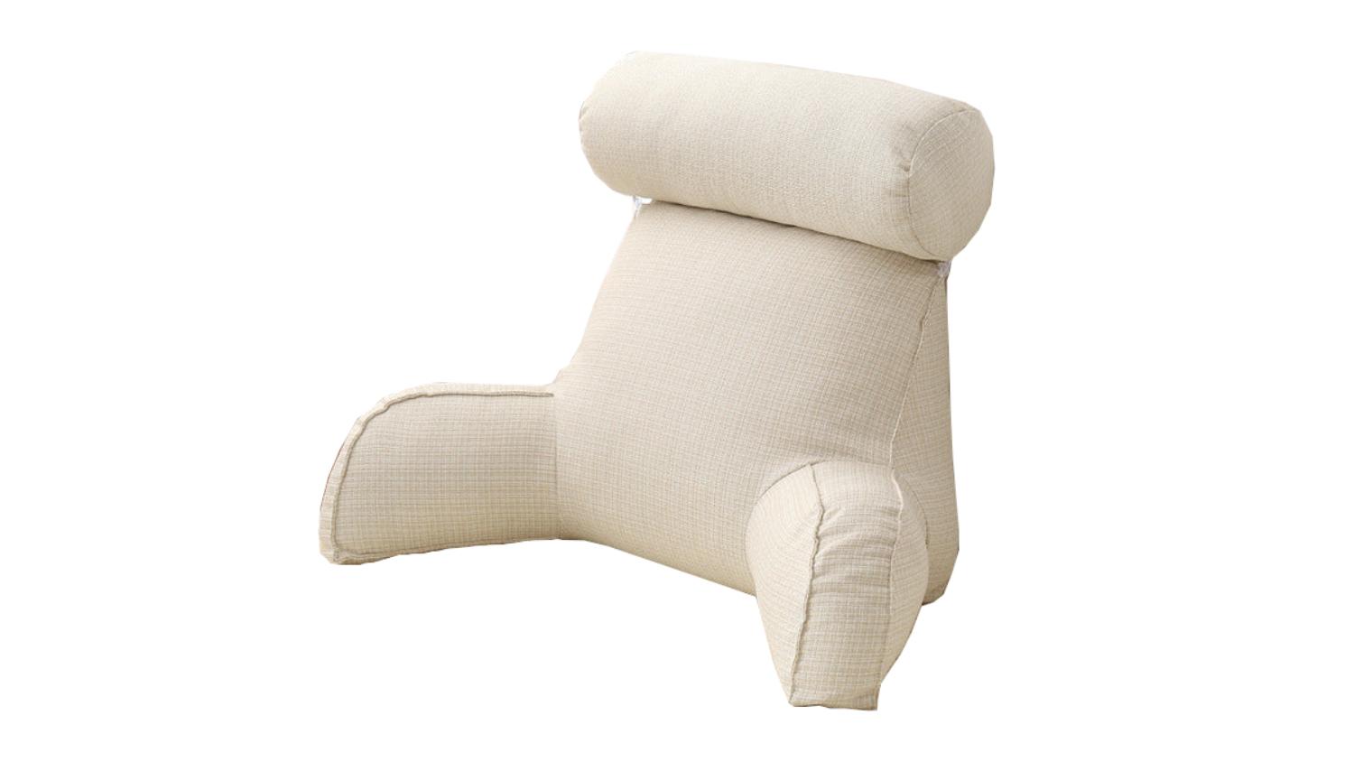 Reading pillow with armrests and a cylindrical headrest
