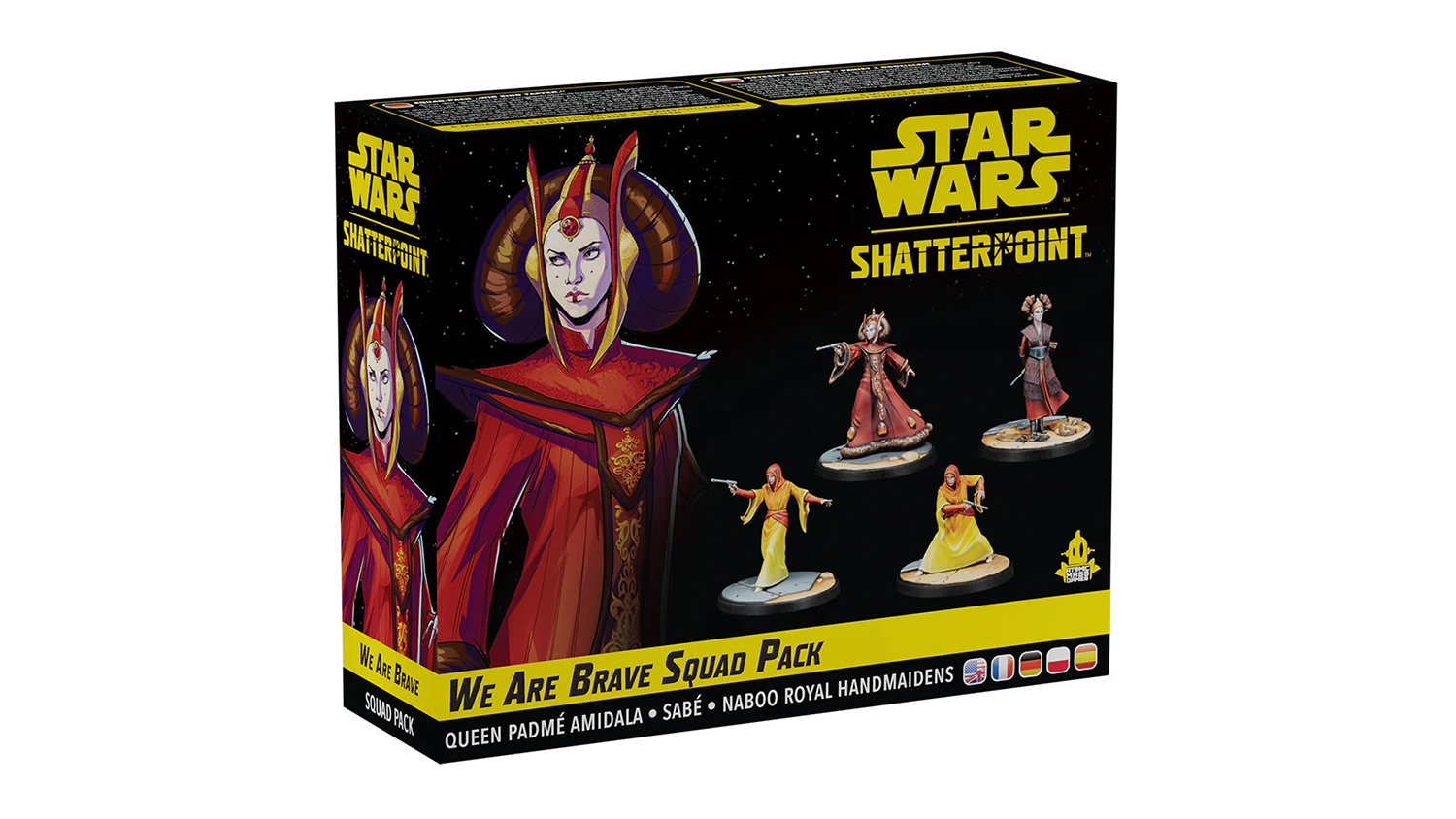 An illustrated box for the Star Wars Shatterpoint Squad Pack: We Are Brave