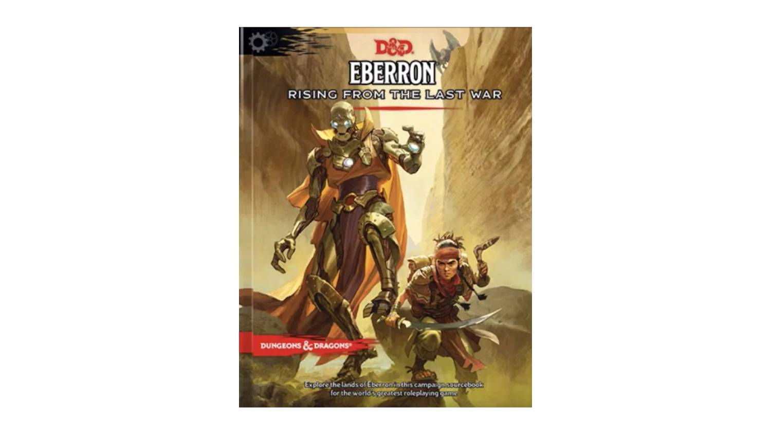 Eberron: Rising from the Last War cover with two armoured characters in a fantasy setting