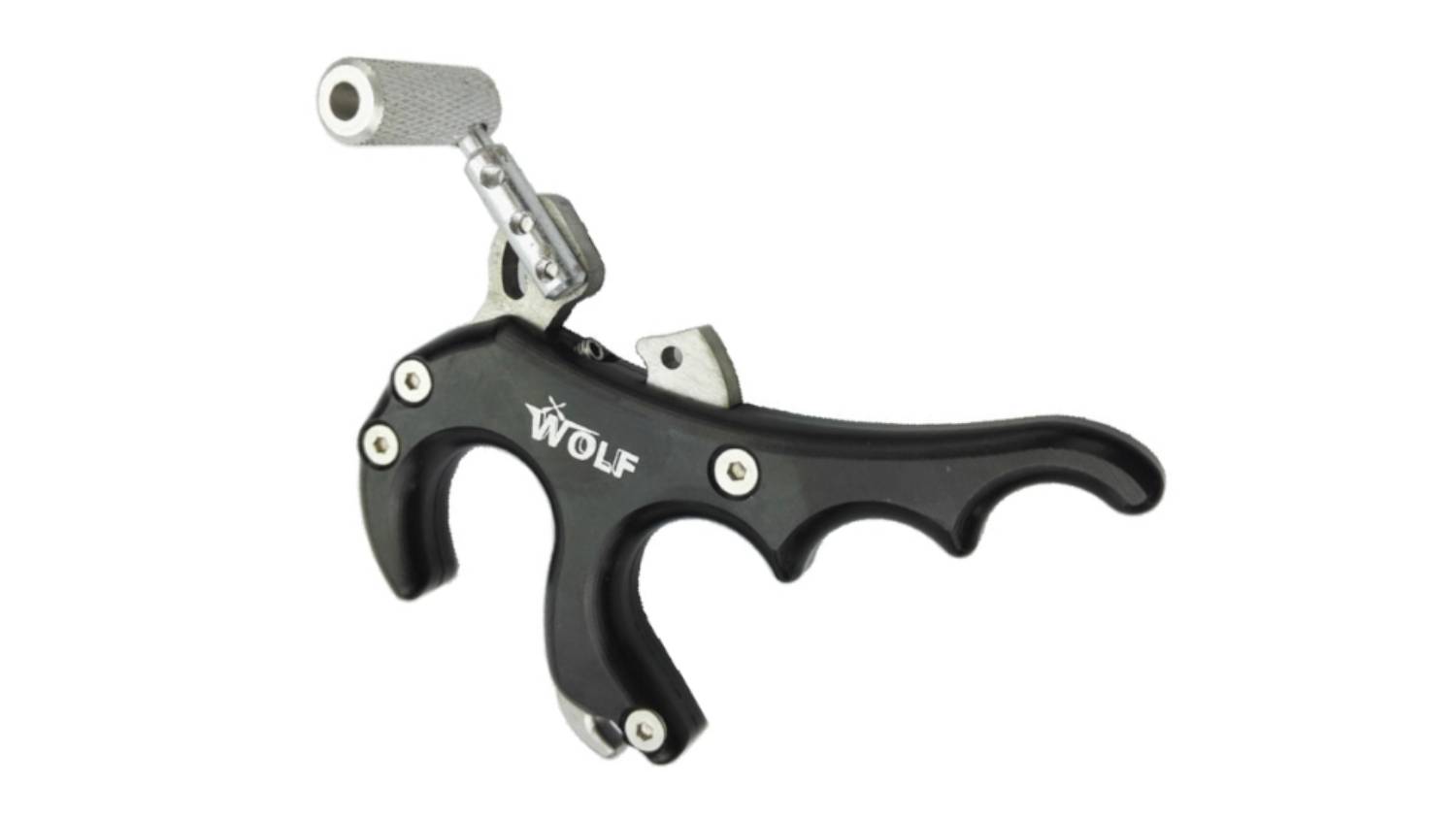 Black HOD Composite Bow Quick Release Adapter featuring finger grooves and a metal trigger mechanism