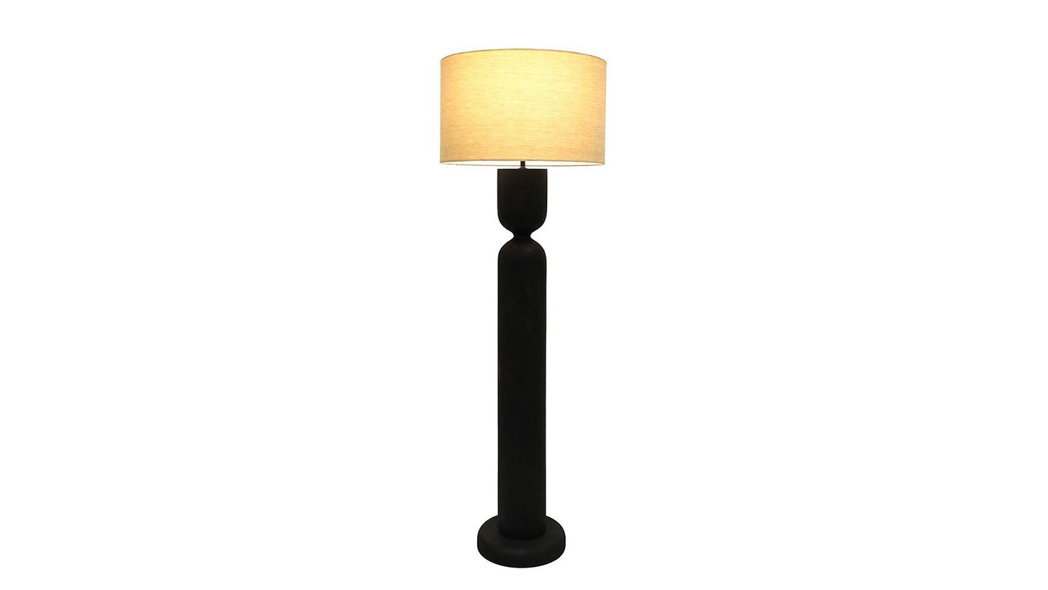 Mila Wooden 165cm Floor Lamp - Black