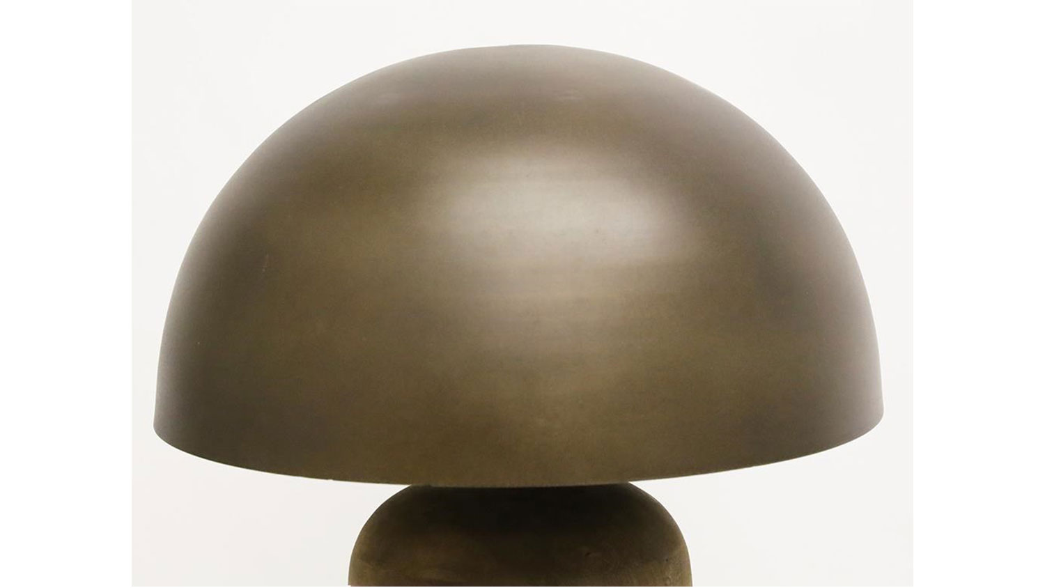 Mushroom Wooden 67cm Table Lamp with Iron Shade - Brown