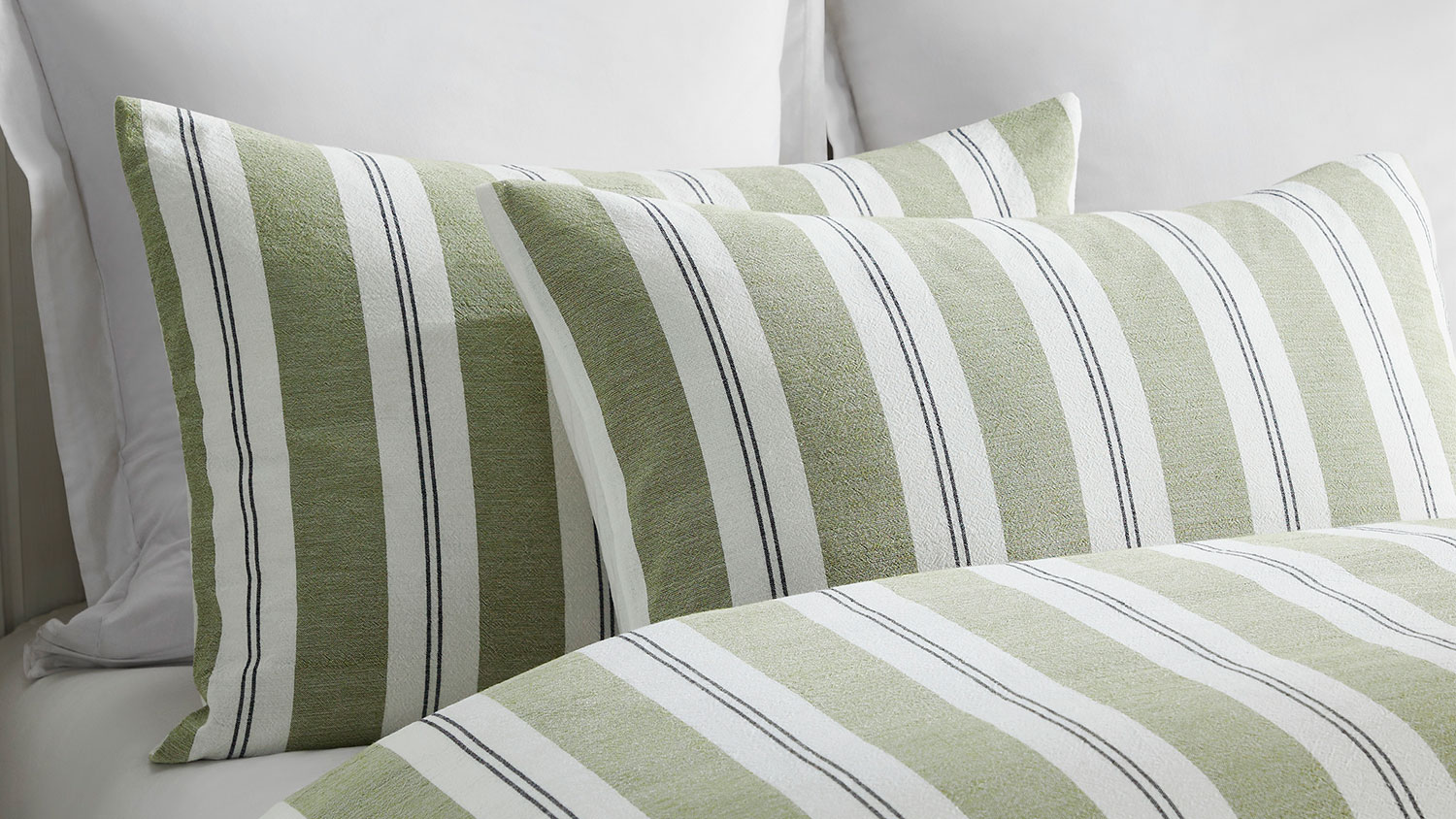 Curtis Stripe Sage Duvet Cover Set by L'Avenue