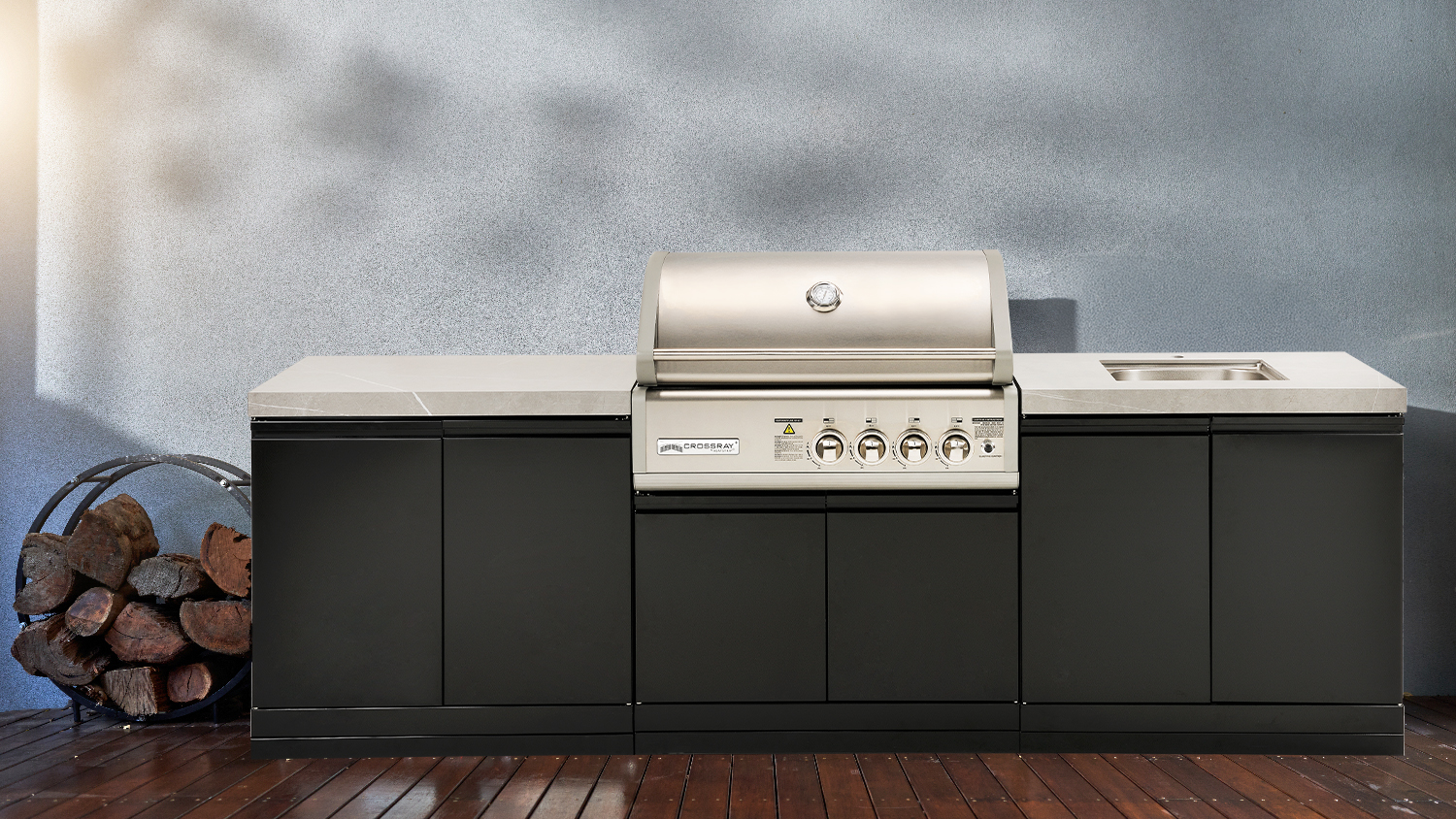 Crossray 4 Burner Outdoor Gas BBQ Kitchen with Sink