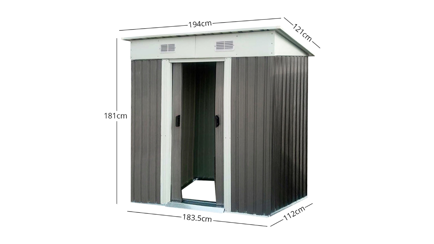 TSB Living Garden Shed 4 x 6ft - Outdoor Storage Shelter with Steel Frame