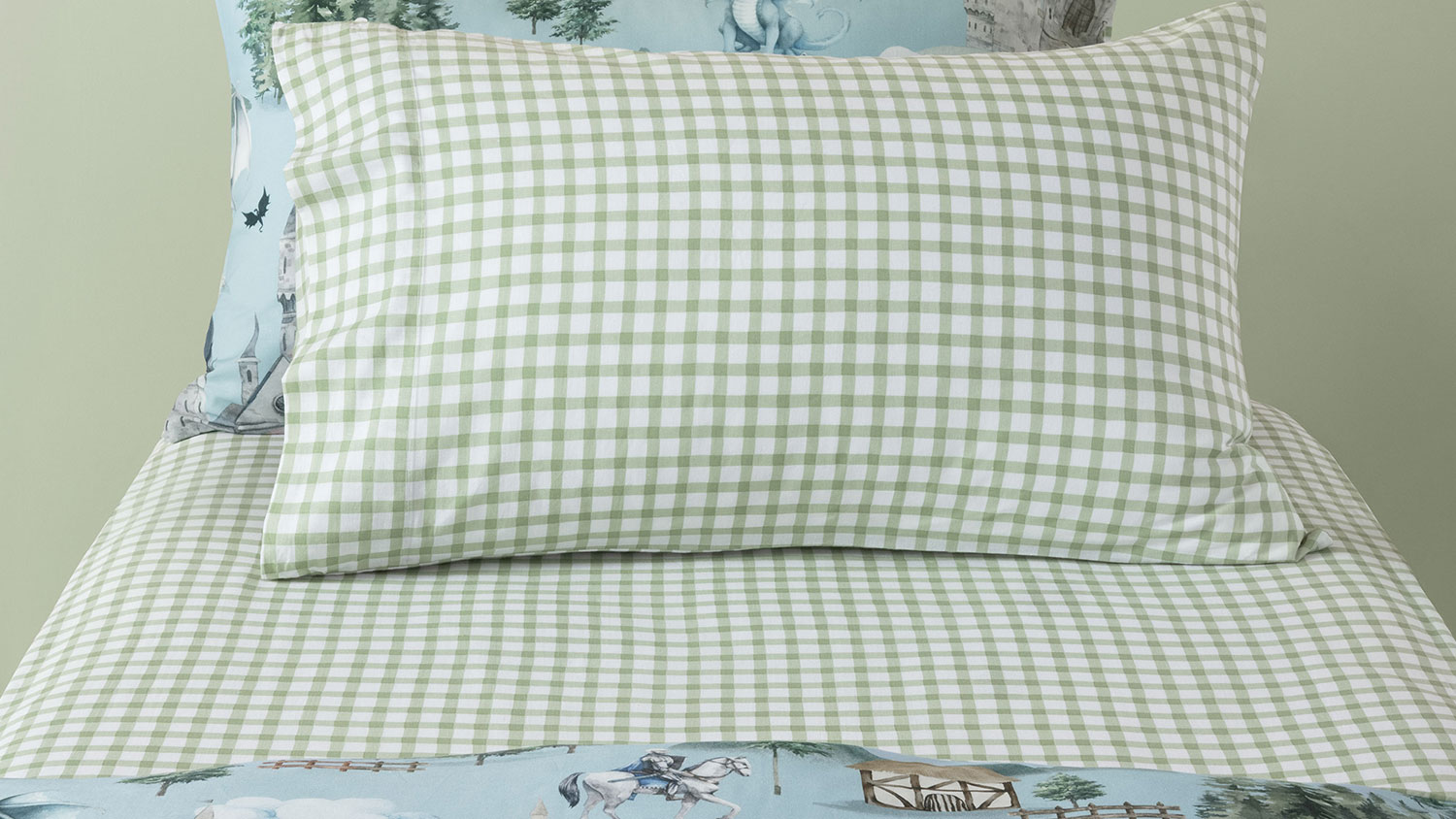 Charlie Sage Fitted Sheet Set by Squiggles