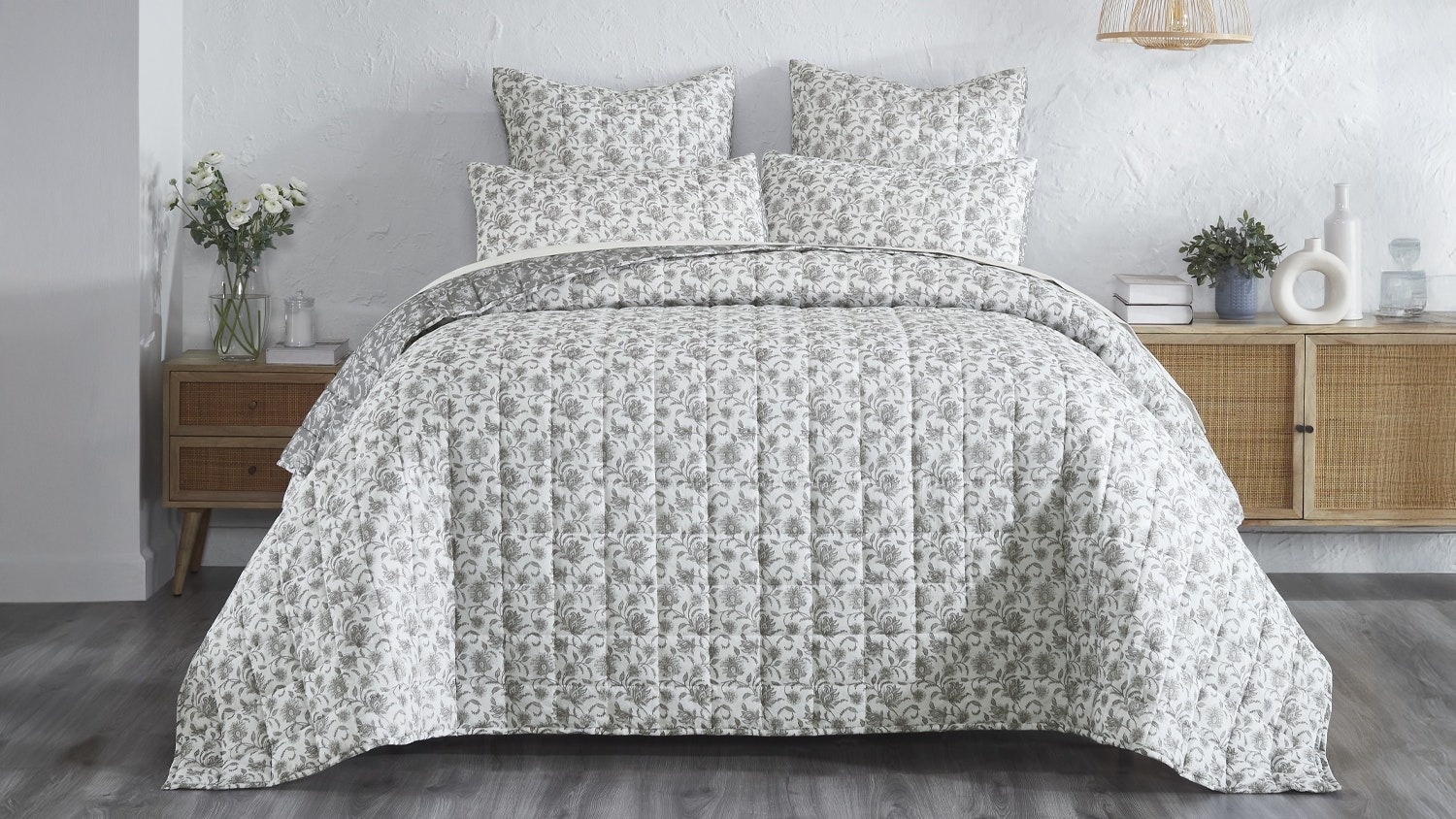 Balsam Charcoal Coverlet Set by L'Avenue