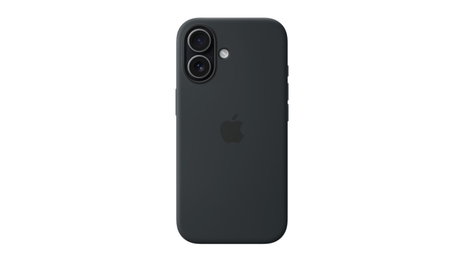 Black iPhone 17 case with Apple logo on the back  